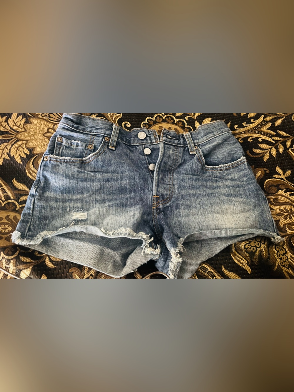 Women’s Distressed High-Rise Denim Shorts - Blue